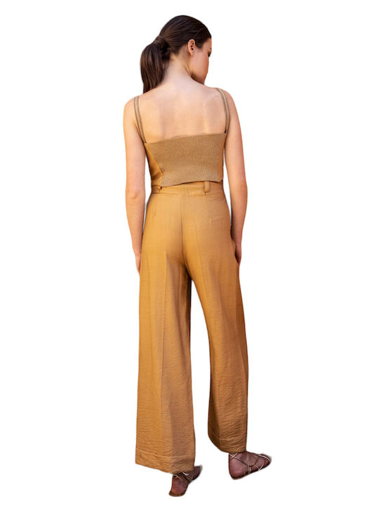 Top Crop Damă Camel