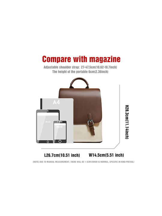 Leather Women's Bag Backpack White