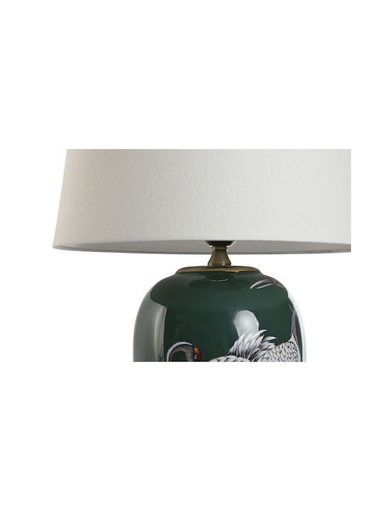 Home Esprit Ceramic Table Lamp for Socket E27 with White Shade and Green Base