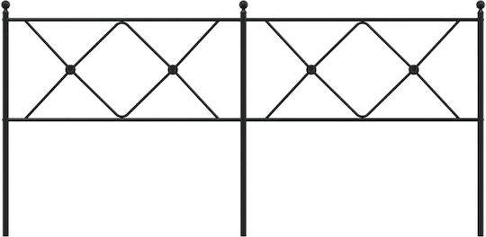 vidaXL Metallic Bed Headboard Black 187x90.5cm