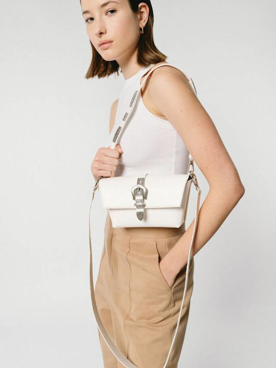 Leather Twist Women's Bag Crossbody White