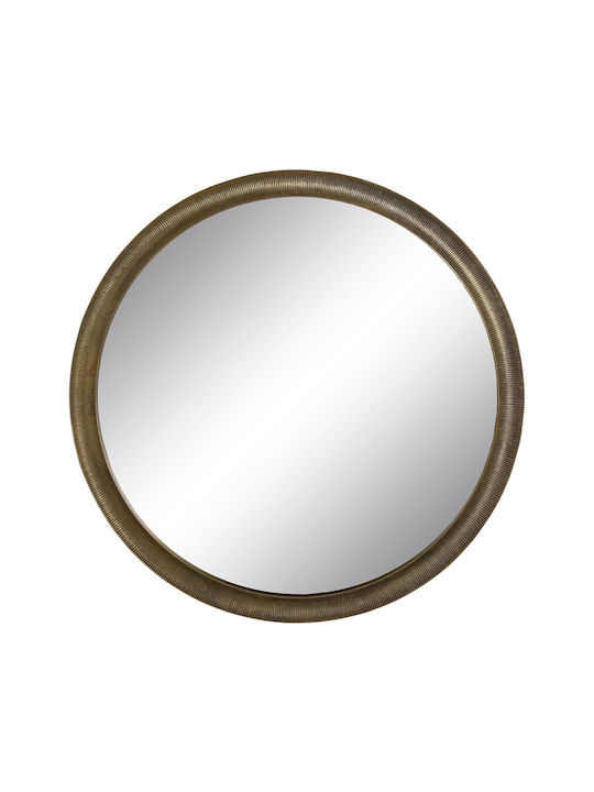 BigBuy Wall Mirror with Gold Metallic Frame Diameter 88.2cm 1pcs