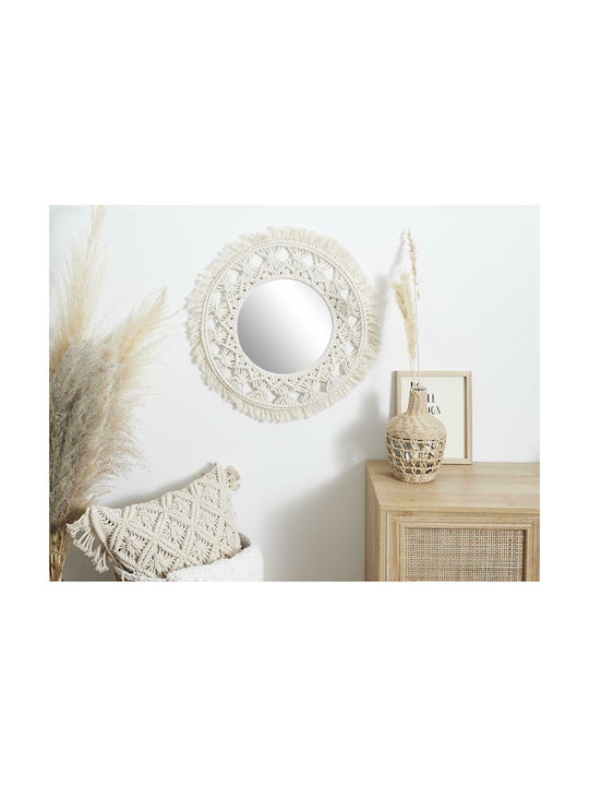 The Home Deco Factory Wall Mirror with White Frame Diameter 55cm 1pcs