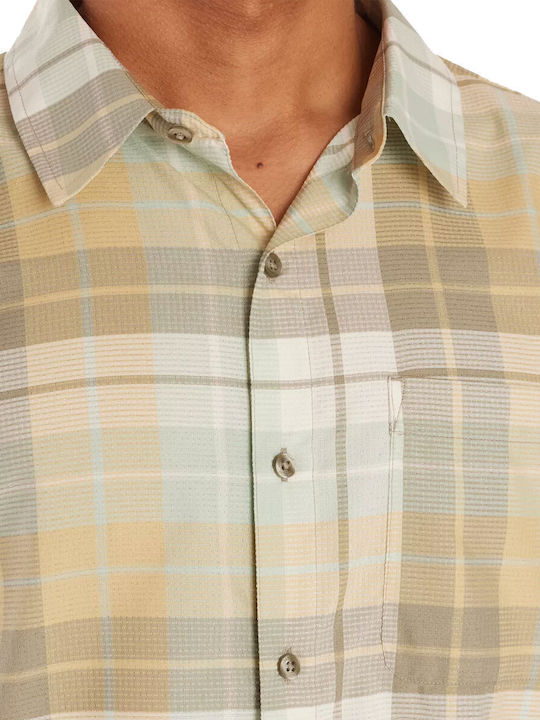 Short-sleeved Shirt Checked Beige