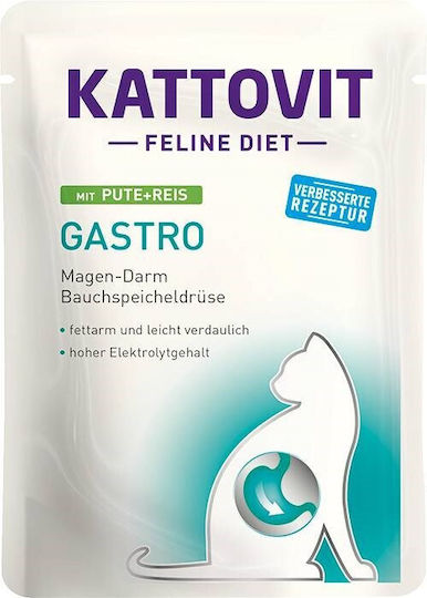 Kattovit Feline Wet Food for Adult Cats in Pouches with Poultry Diet, Gluten-Free 12x85gr