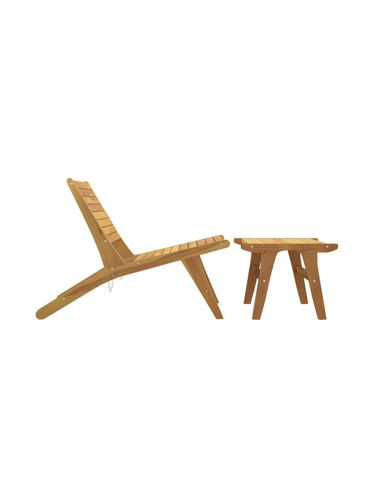 Outdoor Chair Wooden Coffee 60x135x65cm