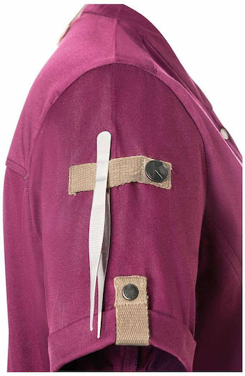 Karlowsky Coat Chef 100% Cotton made Female Fuchsia with Short Sleeve
