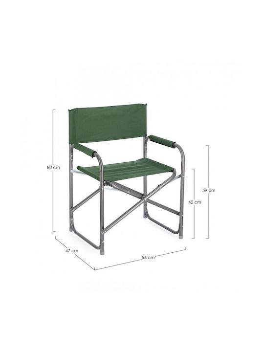Director's Chair Aluminum Olbia Green 56x47x80cm