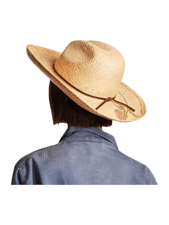 Brixton Frauen Leder Hut Fedora Beige