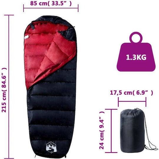 vidaXL Sleeping Bag Μονό Κοκκινο