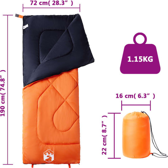 vidaXL Sac de dormit Single Portocaliu