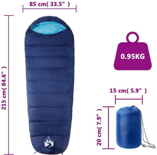 vidaXL Sleeping Bag Single Blue