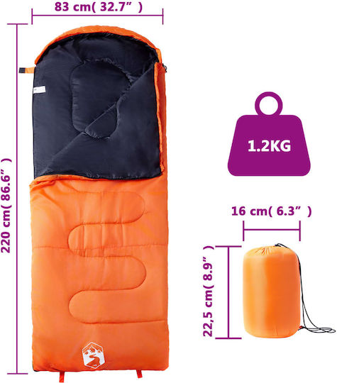 vidaXL Sleeping Bag Μονό Πορτοκαλί