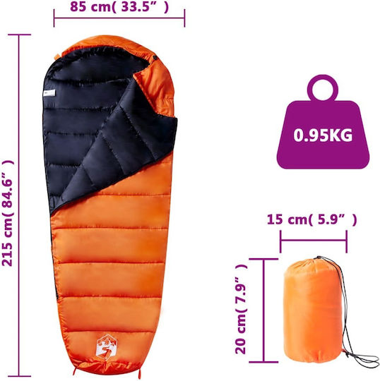 vidaXL Schlafsack Einzeln Orange