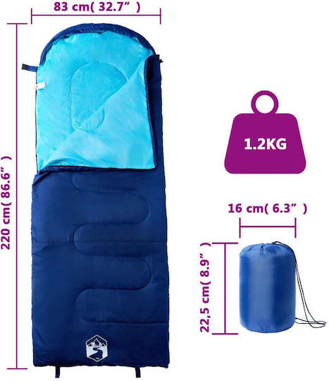 vidaXL Sleeping Bag Μονό Μπλε