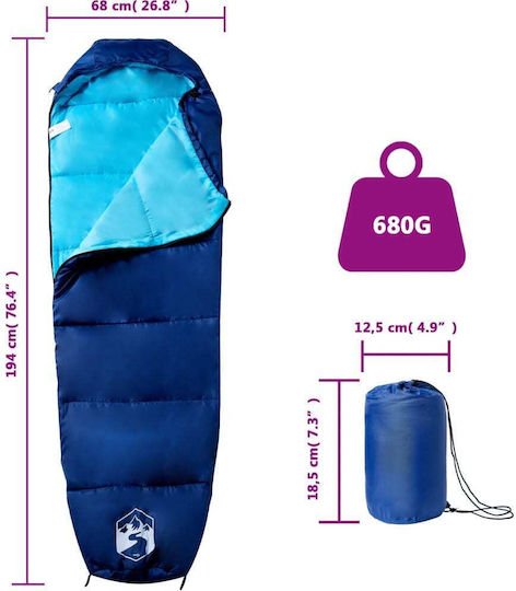 vidaXL Sleeping Bag Single Blue
