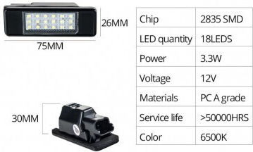 Φώτα Πινακίδας Led για Nissan Pathfinder 2τμχ