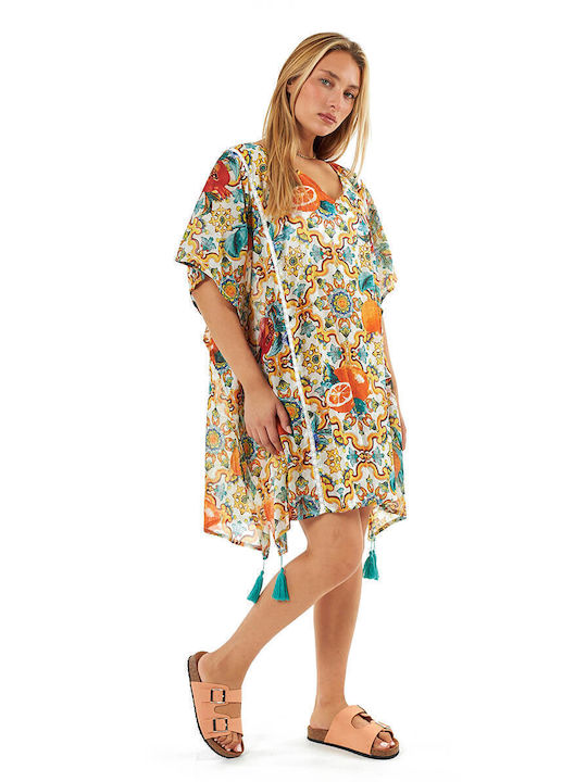 Verde Damen Kaftan Strand Orange