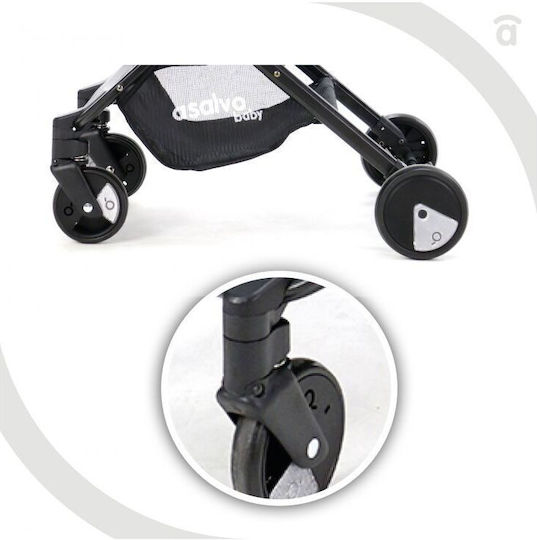 Asalvo Travel + Flight Baby Stroller Suitable from 6+ Months Black Aqua