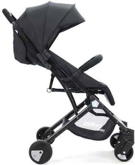 Asalvo Travel + Flight Baby Stroller Suitable from 6+ Months Black Aqua