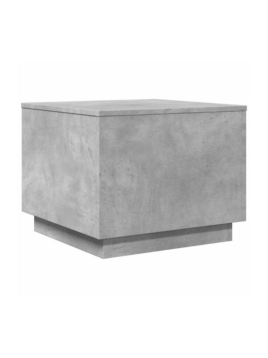 Square Side Table Wooden with LED Grey L50xW50xH40cm.