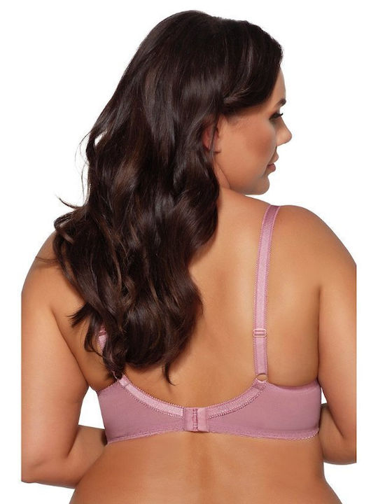 Underwire Bra Without Padding Large Bust Ava 1396 Dark Pink