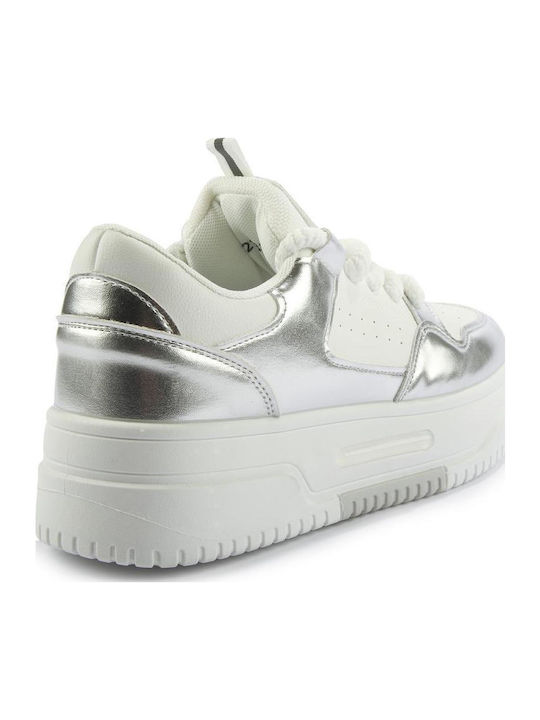Adidași Flatforms Pentru Femei Argintii