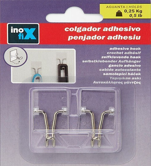 Inofix Double Wall-Mounted Bathroom Hook ​4.1x2cm Transparent