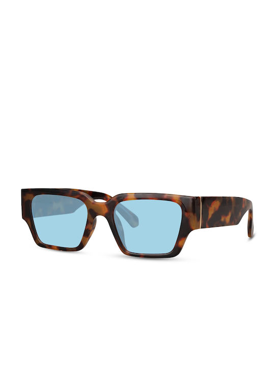 Solo-Solis Sunglasses with Brown Tartaruga Plastic Frame and Light Blue Lens NDL8114