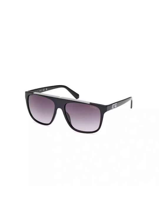 Guess Men's Sunglasses with Black Plastic Frame and Gray Gradient Lens GU00123 01B