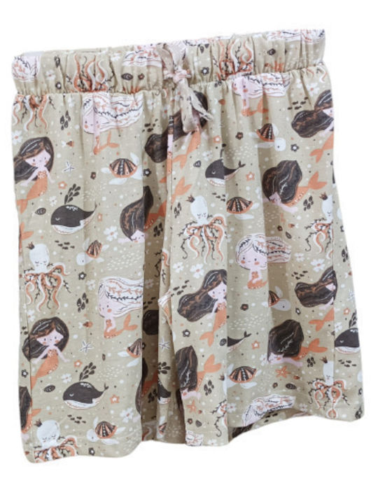 MEI Sommer Damen Pyjama-Set Beige