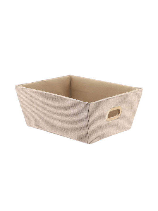 Storage Basket Fabric Beige 20.5x26x10.5cm 1pcs