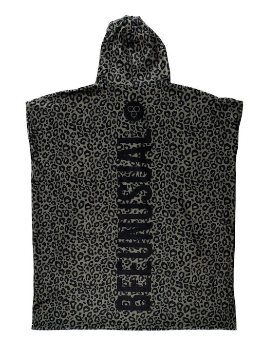 Bee. Unusual. Black Panther Beach Poncho Made of Microfiber Black