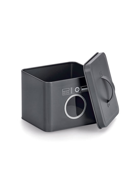 Zeller Metallic Storage Box with Lid Gray 18x15.5x14cm 1pcs