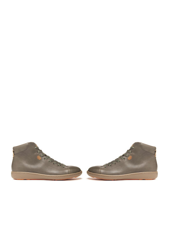Leather Women's Ankle Boots Khaki