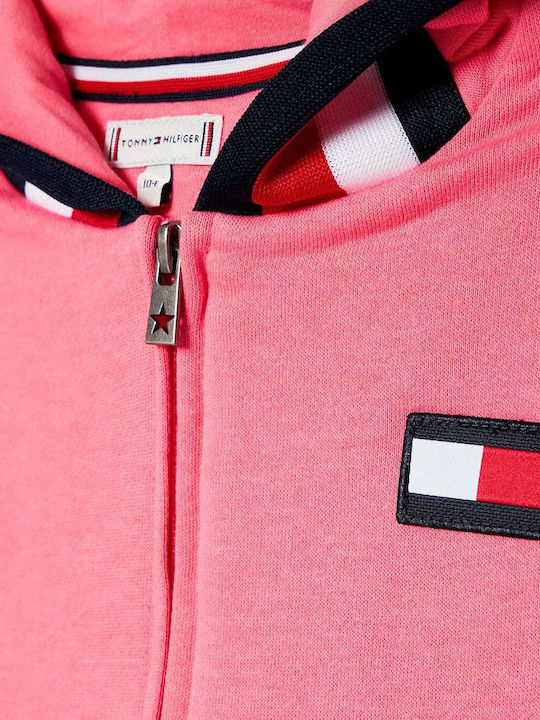 Kids Sweatshirt Cardigan Pink Global Stripe