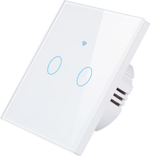 Comutator De Perete Electric Încastrat Rezistent La Apă Tactil Wi-Fi Cu Comenzi Alb