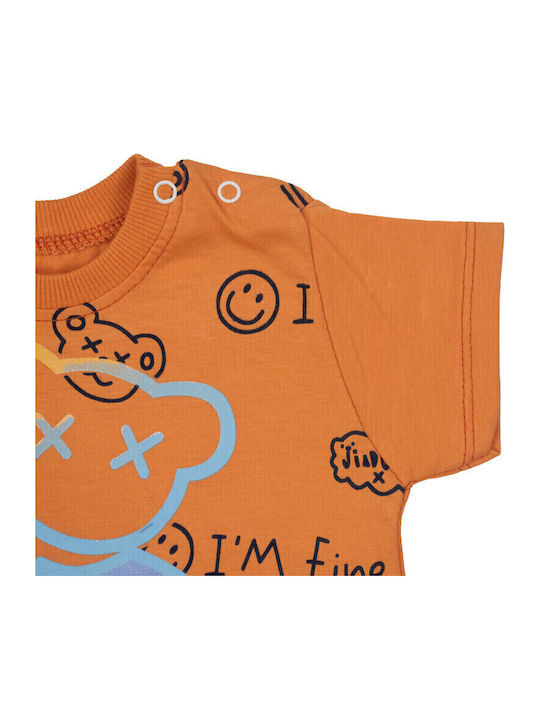 Papillon Kids Παιδική Πιτζάμα Καλοκαιρινή Πορτοκαλί