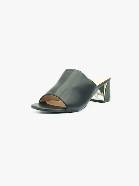 Joya Mules mit Chunky Absatz in Schwarz Farbe