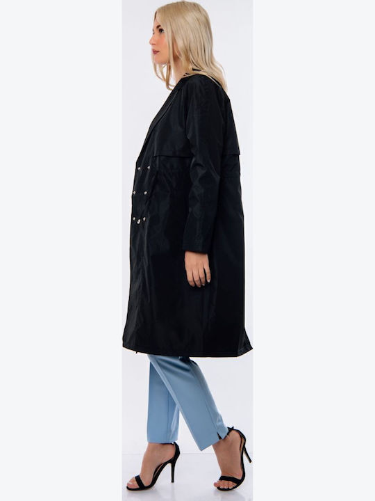 Femeie black Palton cu Nasturi