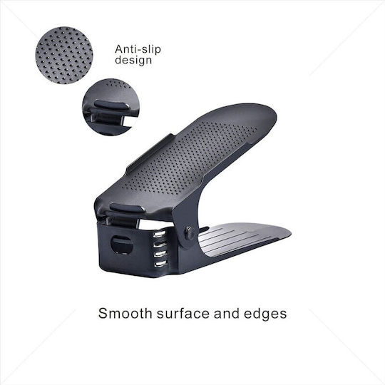 Bază Din Plastic Pentru Depozitarea Pantofilor Neagră 6x25.5x11cm 3 Bucăți