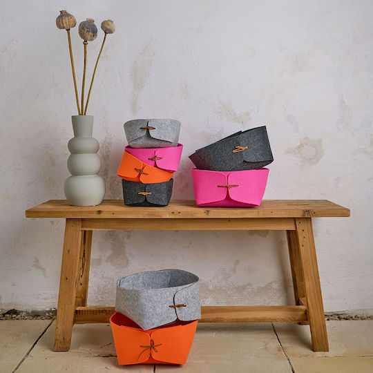 Storage Basket Fabric Gray 19x19x11.5cm 1pcs