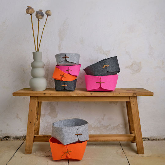 Storage Basket Fabric Gray 19x19x11.5cm 1pcs
