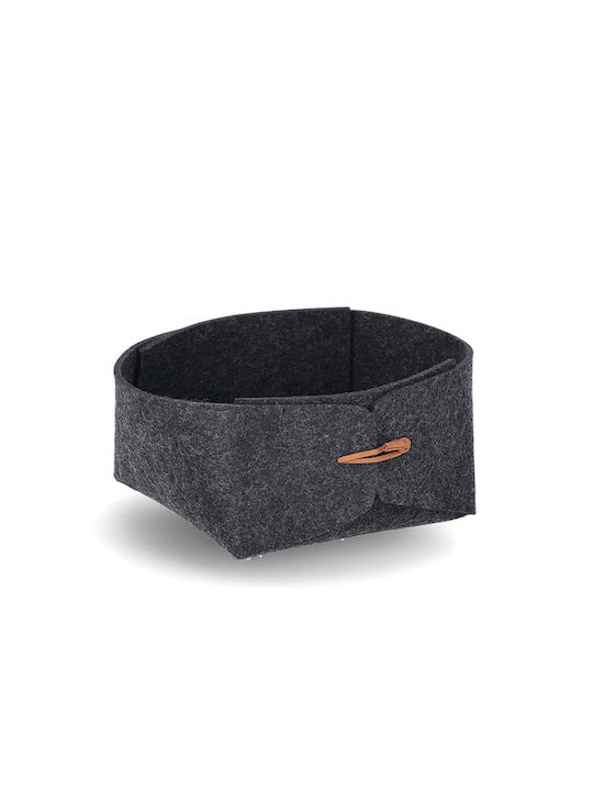 Storage Basket Fabric Gray 13.5x13.5x7.5cm 1pcs