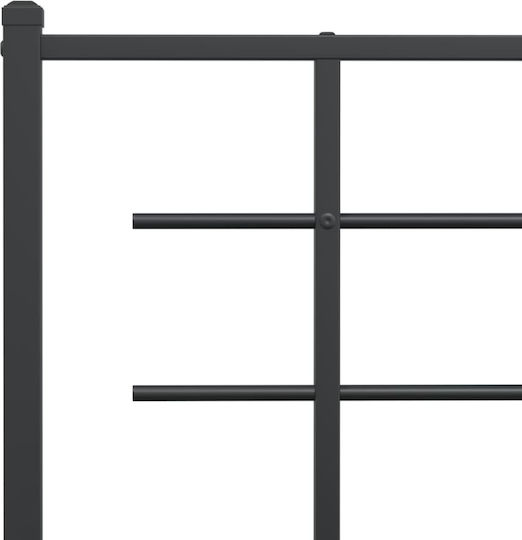 Bett King Size Metall Schwarz mit Latten für Matratze 193x203cm
