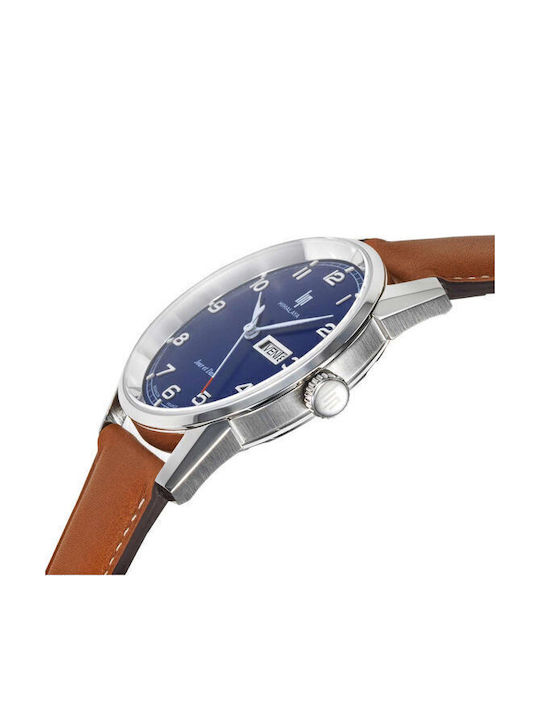 Lip Watches Himalaya Мъжки Часовник На батерия с Кафяв Кожена Каишка