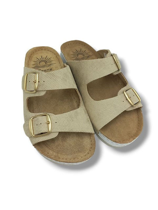 Sunny Sandals Кожени Дамски сандали Анатомични в Златен Цвят