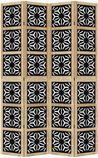 vidaXL Dekorativer Raumteiler Hölzernes mit 4 Paneelen 140x220cm