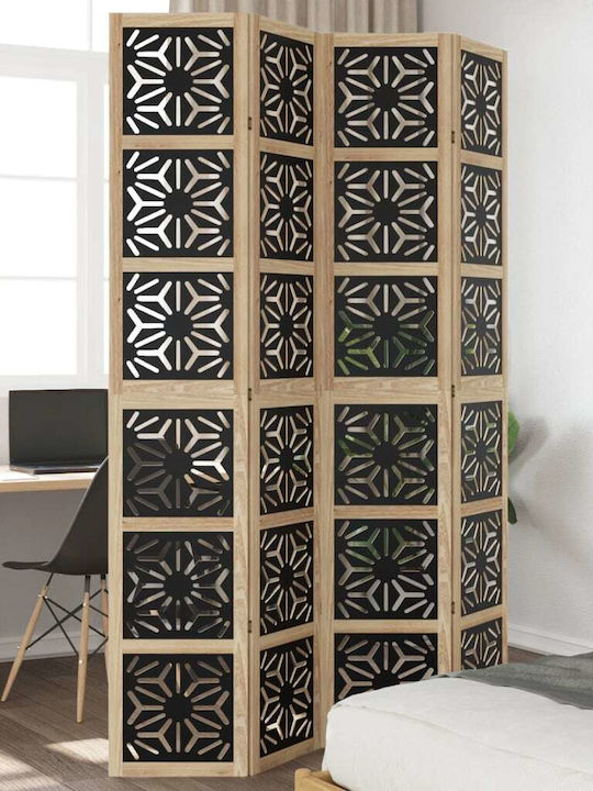 vidaXL Decorativ Paravan Lemn cu 4 Panouri 140x220cm