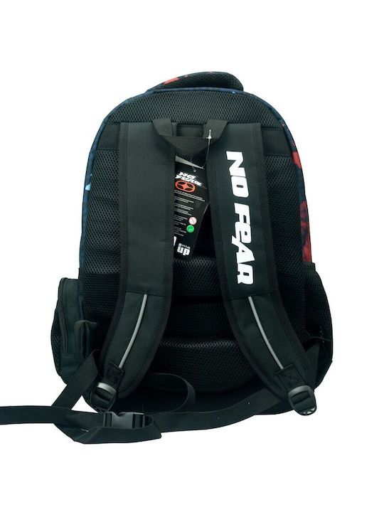 No Fear School Bag Backpack Elementary, Elementary Multicolour with Water Bottle Holder 30Liters